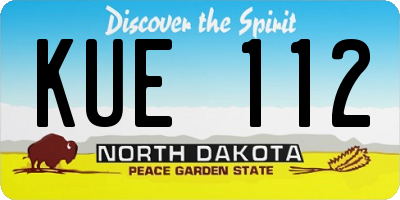 ND license plate KUE112