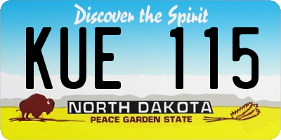 ND license plate KUE115