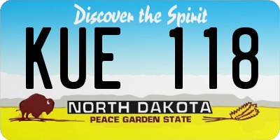 ND license plate KUE118