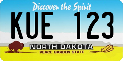 ND license plate KUE123