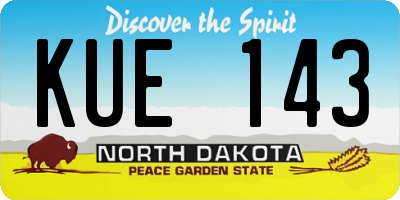 ND license plate KUE143