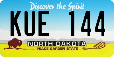 ND license plate KUE144