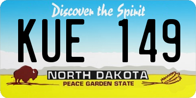 ND license plate KUE149