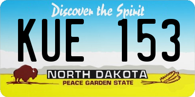 ND license plate KUE153