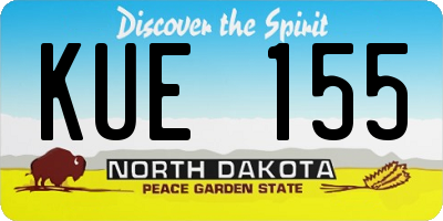 ND license plate KUE155