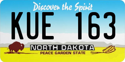 ND license plate KUE163