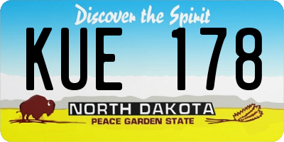 ND license plate KUE178