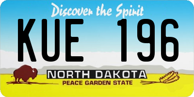 ND license plate KUE196