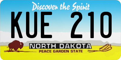 ND license plate KUE210