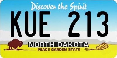 ND license plate KUE213