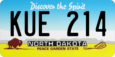 ND license plate KUE214