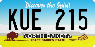 ND license plate KUE215