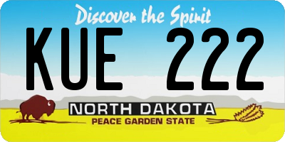 ND license plate KUE222