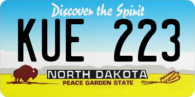 ND license plate KUE223