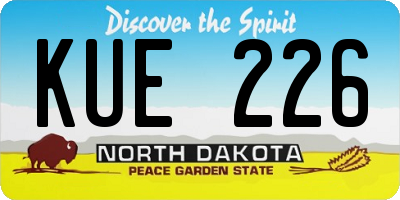 ND license plate KUE226
