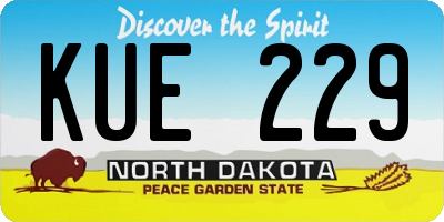 ND license plate KUE229
