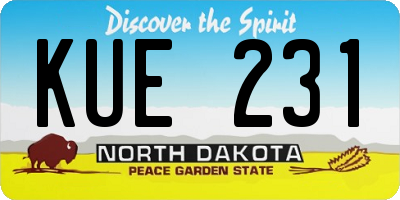 ND license plate KUE231