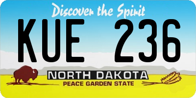 ND license plate KUE236