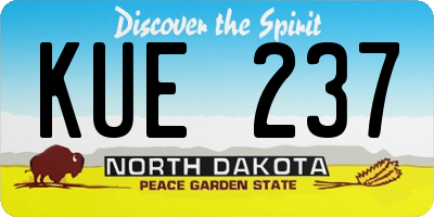 ND license plate KUE237