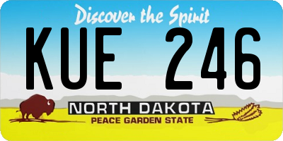 ND license plate KUE246