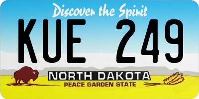 ND license plate KUE249