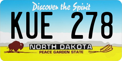 ND license plate KUE278