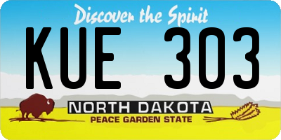 ND license plate KUE303
