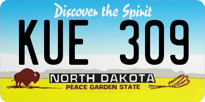 ND license plate KUE309