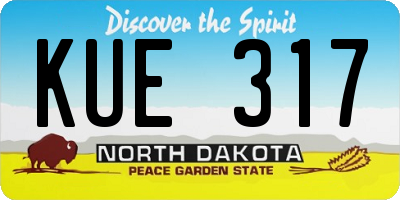 ND license plate KUE317