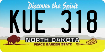 ND license plate KUE318