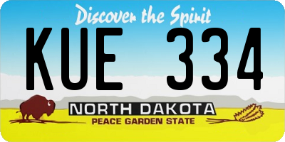 ND license plate KUE334