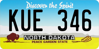 ND license plate KUE346