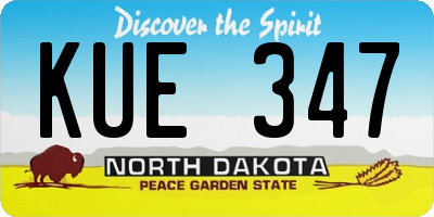 ND license plate KUE347