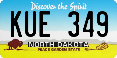 ND license plate KUE349