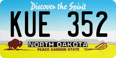 ND license plate KUE352