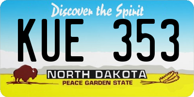ND license plate KUE353