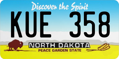 ND license plate KUE358