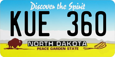 ND license plate KUE360