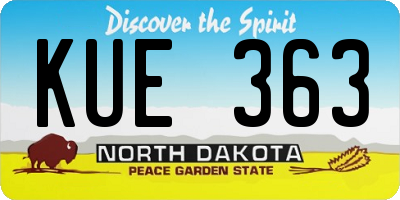 ND license plate KUE363