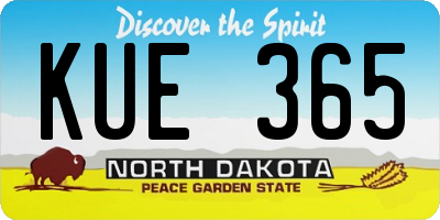 ND license plate KUE365