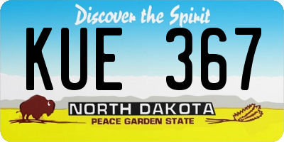 ND license plate KUE367