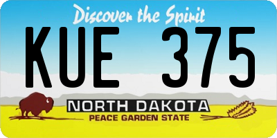 ND license plate KUE375