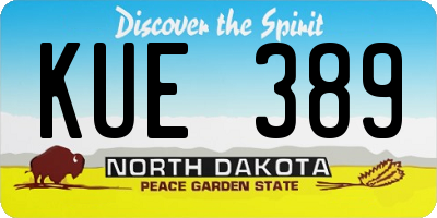 ND license plate KUE389