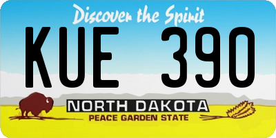 ND license plate KUE390