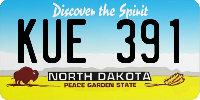 ND license plate KUE391