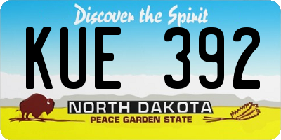 ND license plate KUE392
