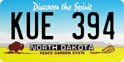 ND license plate KUE394