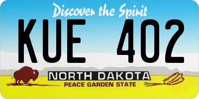 ND license plate KUE402