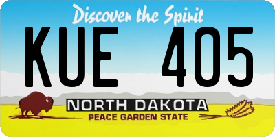 ND license plate KUE405