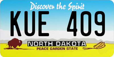 ND license plate KUE409